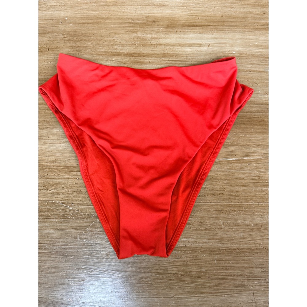 CUUP Red High Waist High Cut Bikini Bottom Swimwear Size 2